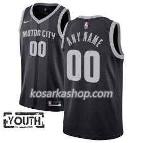 Dres Detroit Pistons Prilagođeni Nike 2018-19 City Edition Crna Plava Swingman - Dječji